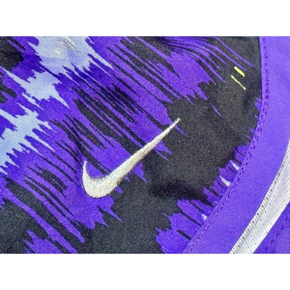 NIKE Womens Dri Fit Running Shorts Purple Black White Striped Standard Fit Small - Picture 10 of 10